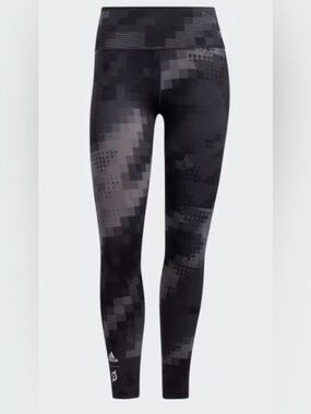 adidas Black and Gray Pixel Camo Leggings